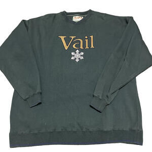 Red Cliff Trading Co. Men XXL 2XL Vail Embroidered Green Pullover Sweater Snow